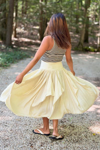 Draped Voluminous Midi Skirt - Champagne