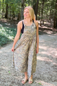 Camo Print Wide-Leg Jumpsuit