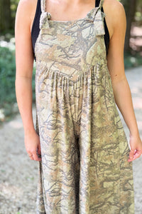 Camo Print Wide-Leg Jumpsuit