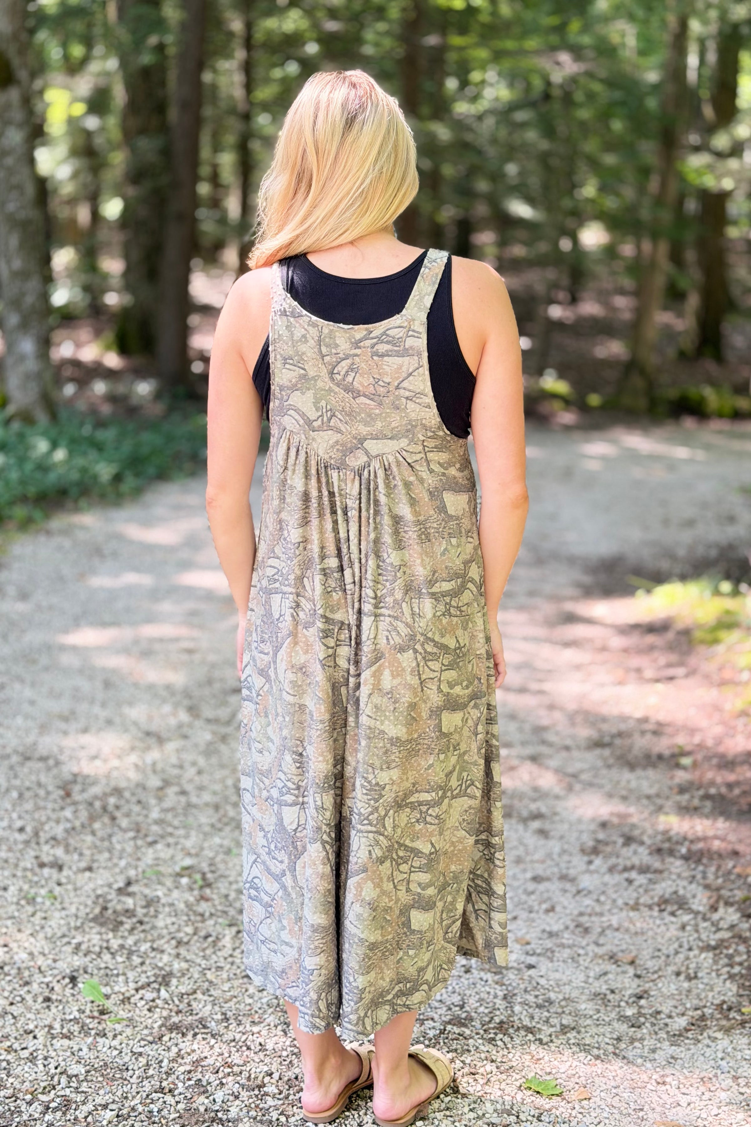 Camo Print Wide-Leg Jumpsuit