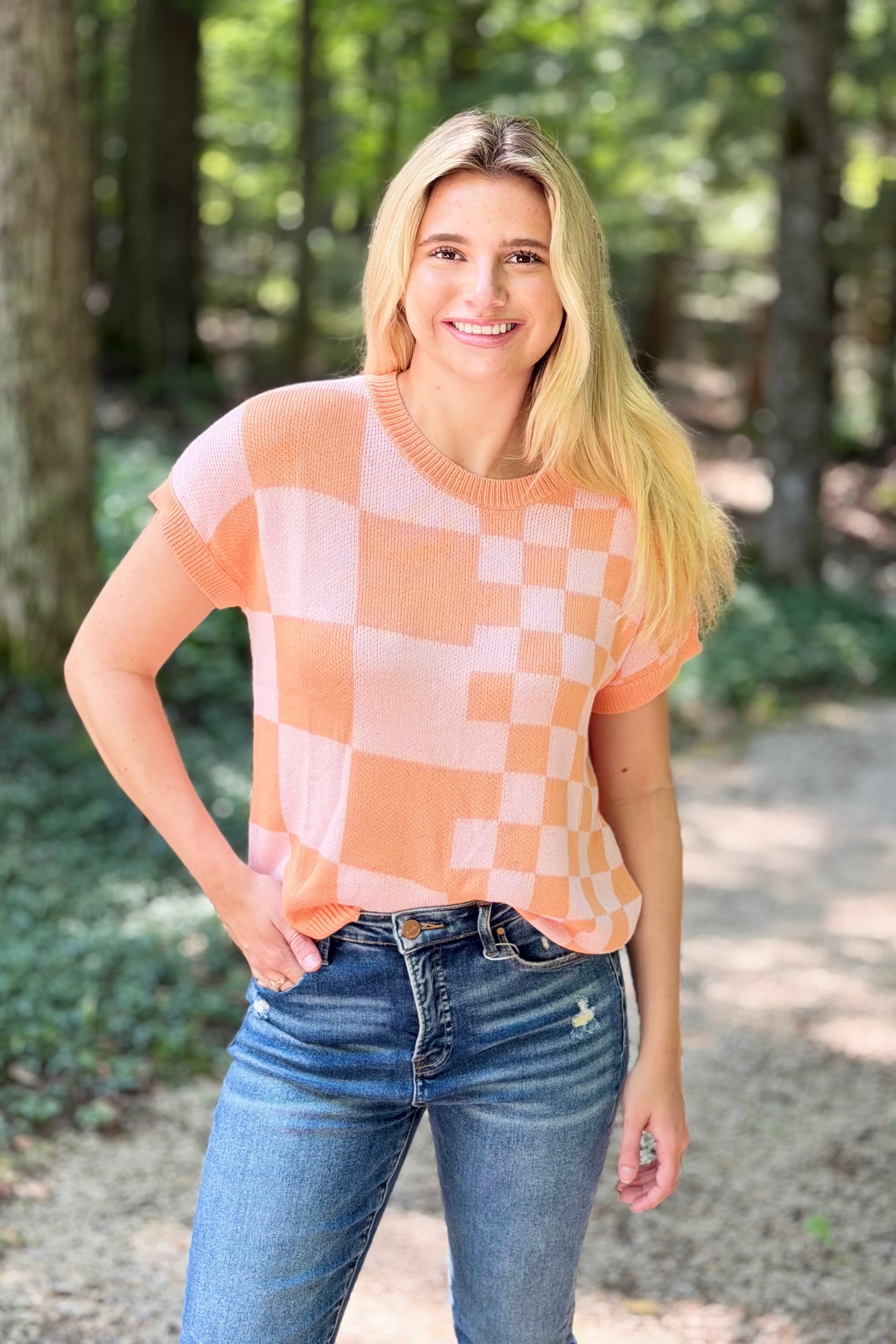Checkered Casual Top - Mango