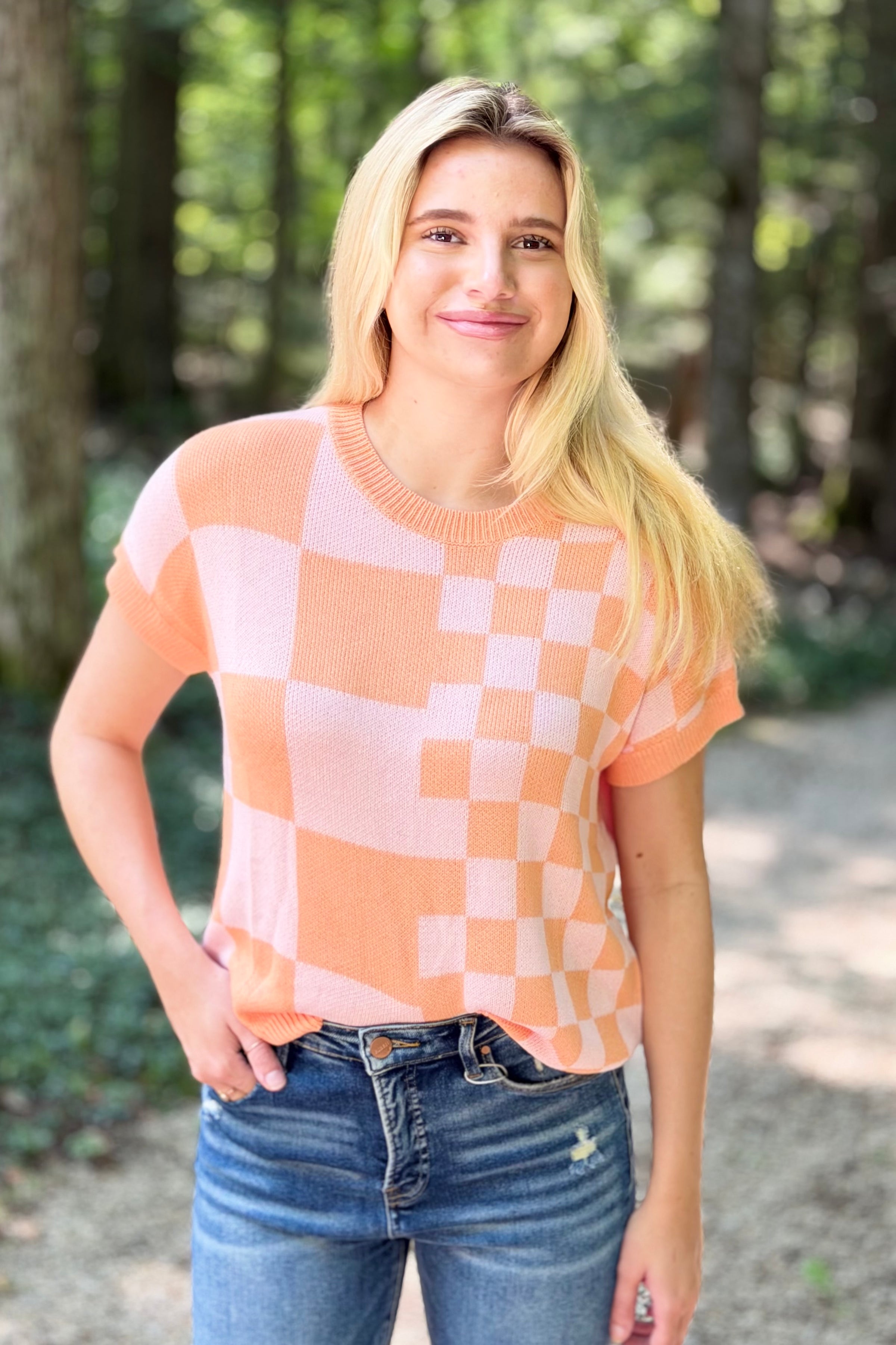 Checkered Casual Top - Mango