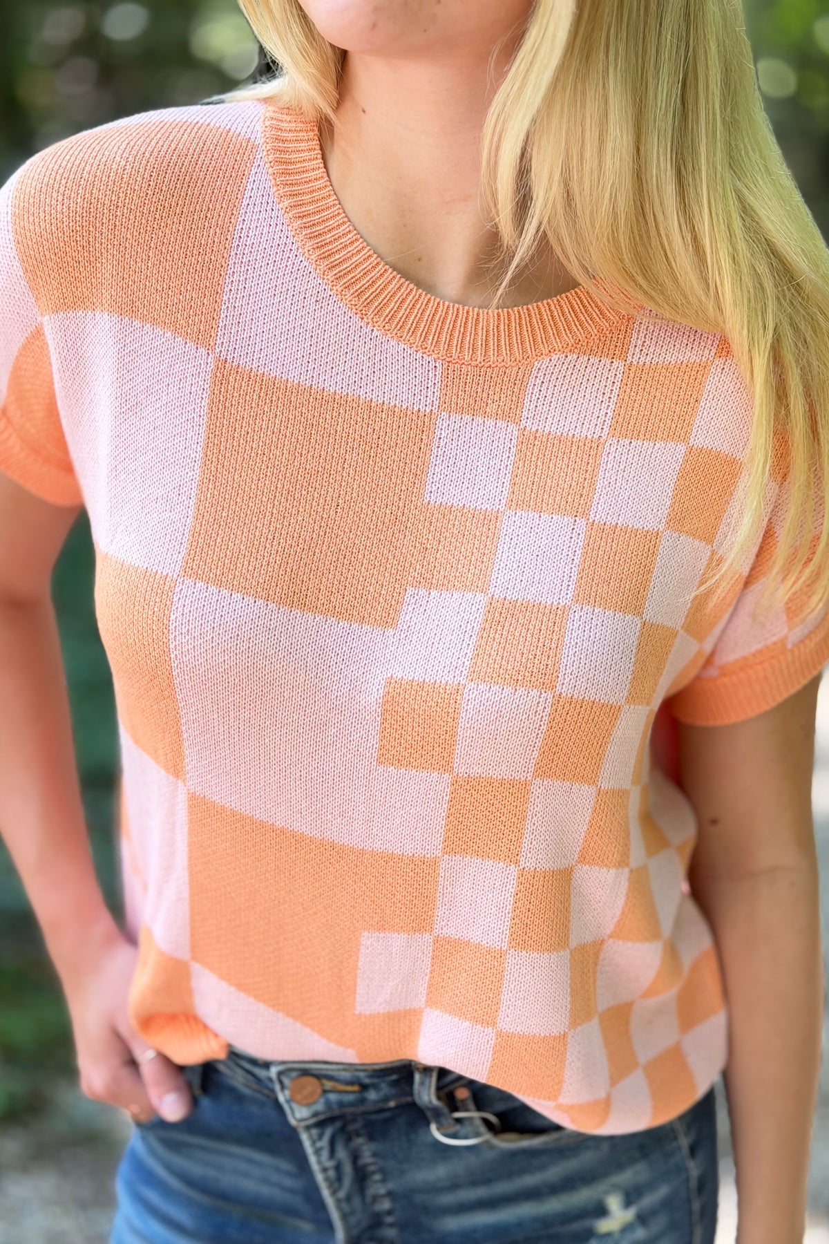Checkered Casual Top - Mango