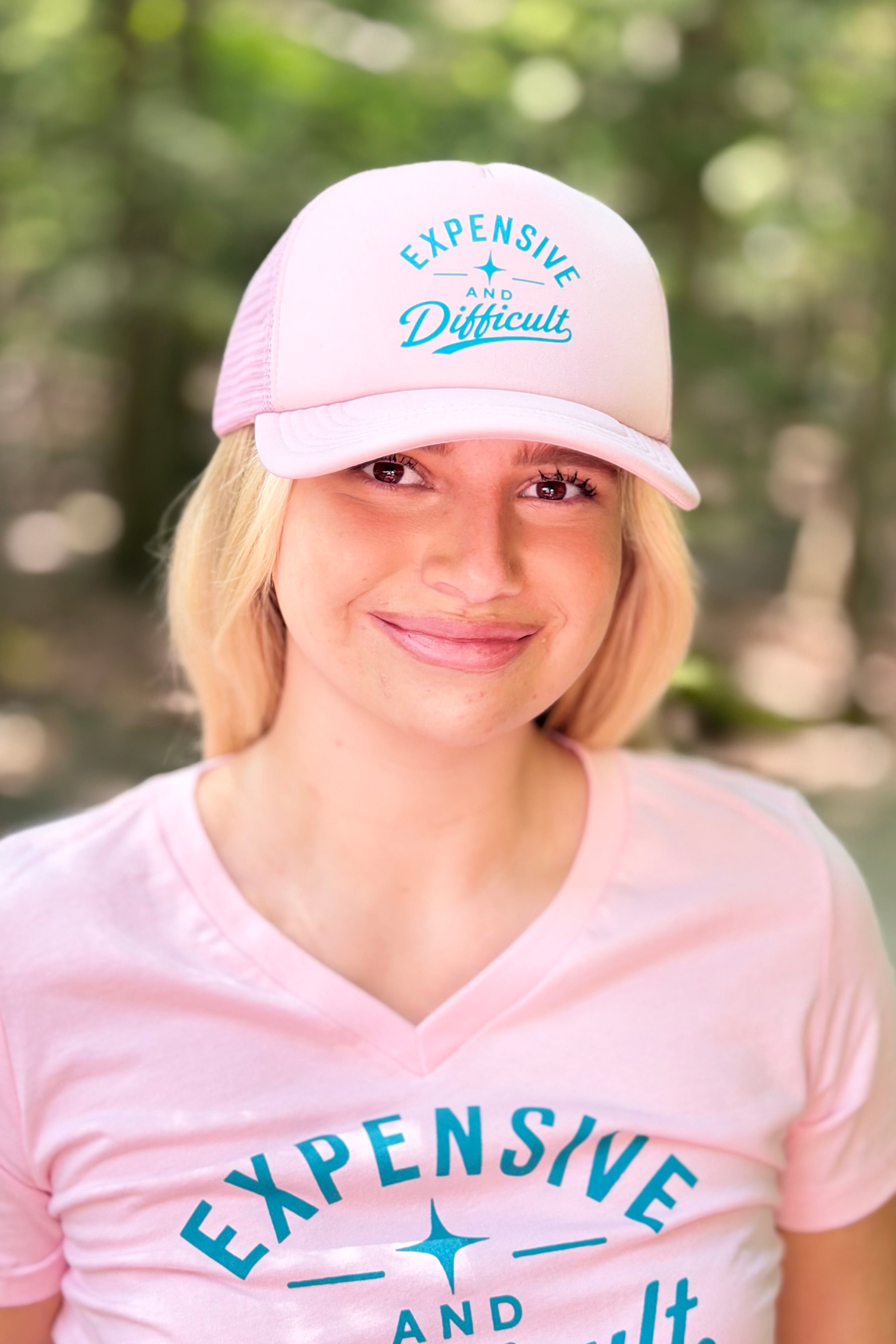 Expensive And Difficult Trucker Hat - Rose