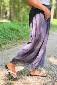 Crinkled Wide Leg Pants - Ink