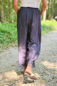Crinkled Wide Leg Pants - Ink