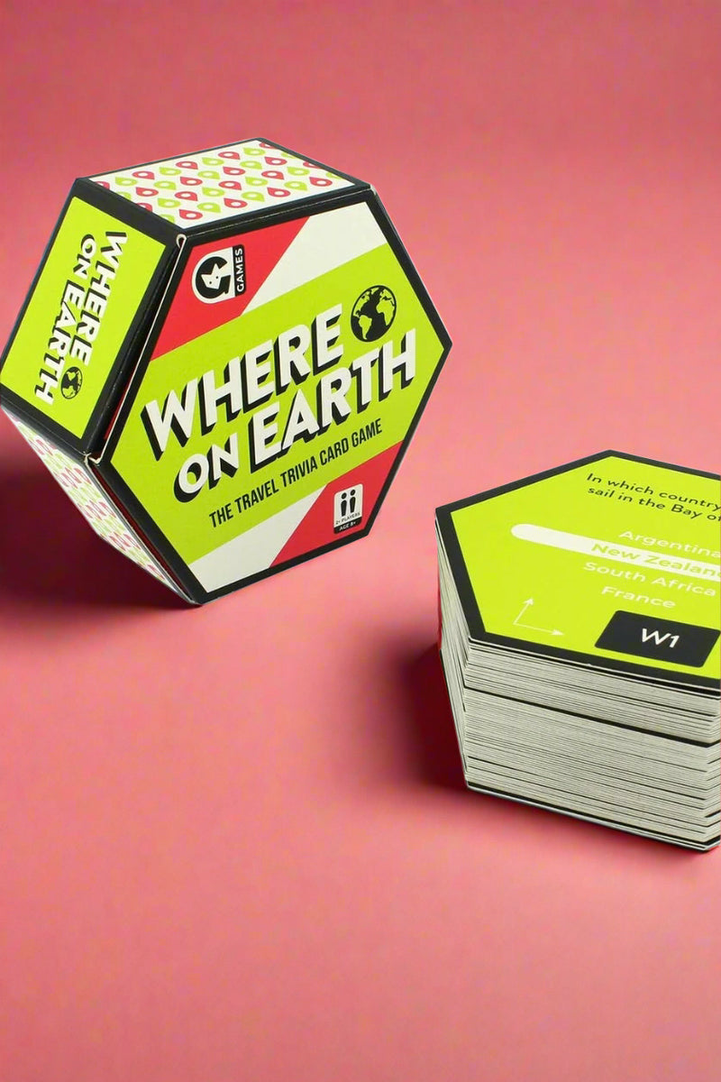 An image of Where On Earth- The Travel Trivia Card Game. Contains 70 cards.