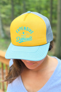 Expensive And Difficult Trucker Hat - Green