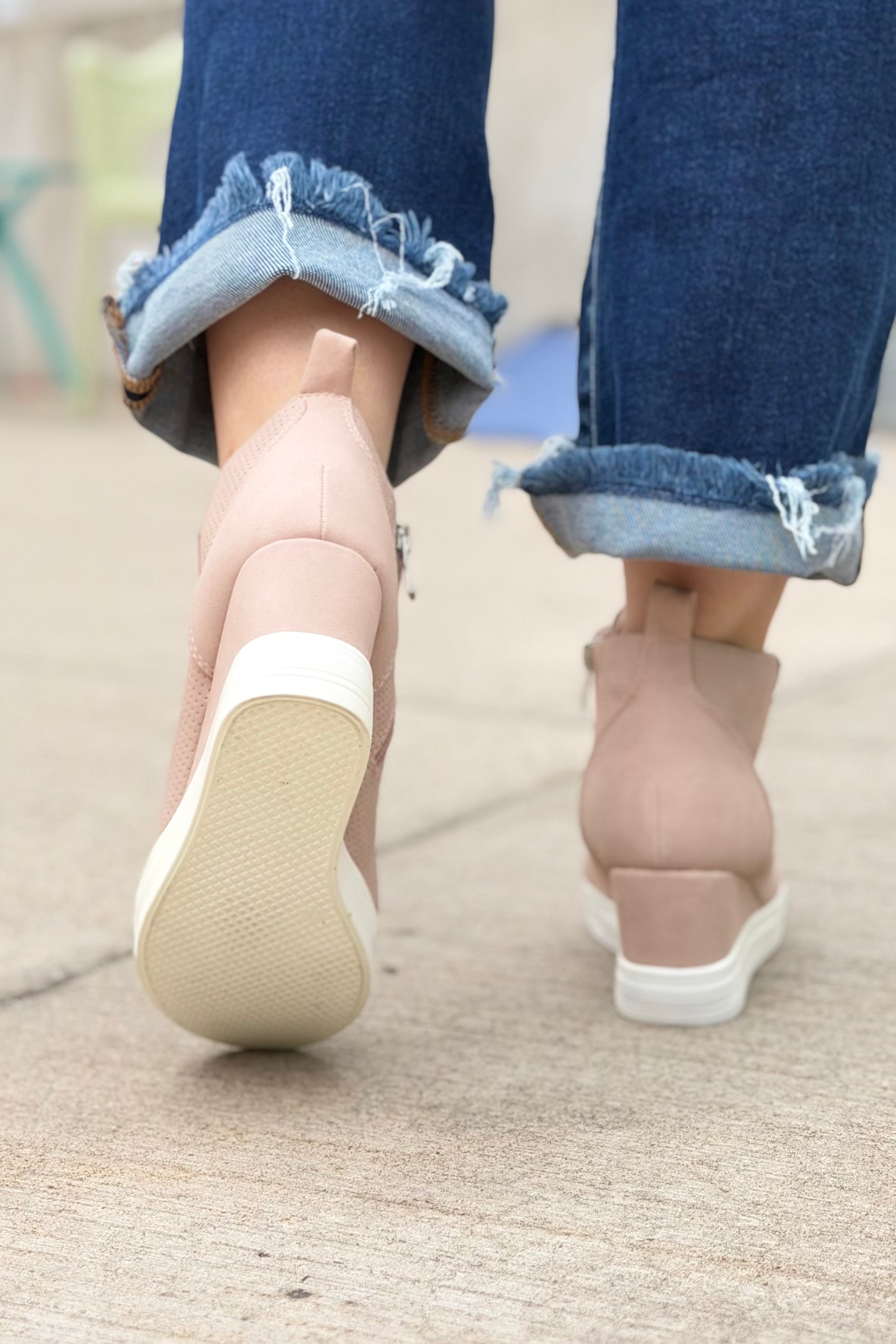Zoey Hidden Wedge Sneaker - Blush