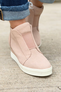 Zoey Hidden Wedge Sneaker - Blush
