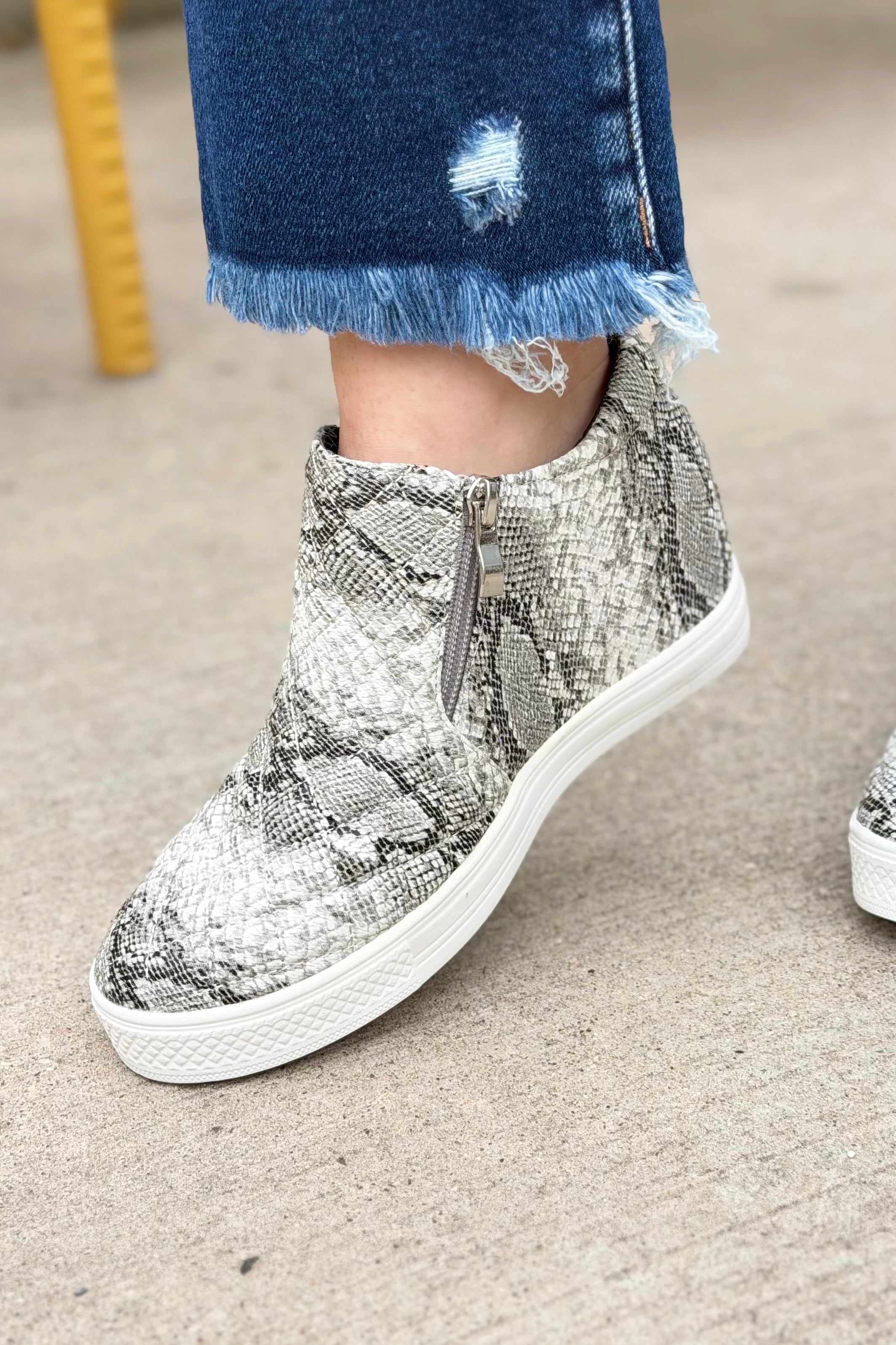 Piper Hidden Wedge Sneakers - Snake