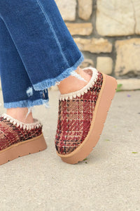 Brandi Mocha Tweed Mule Slipper