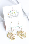 Wisconsin State Geometric Earrings - Gold