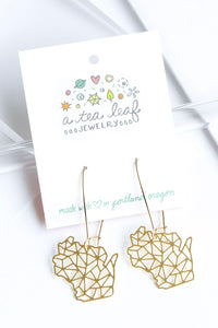 Wisconsin State Geometric Earrings - Gold