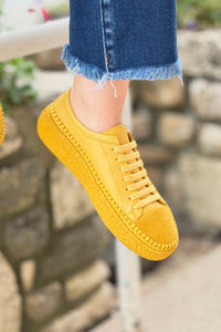 Aimee Solid Color Leather Sneaker - Tetris