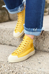 August Leather Sneaker Hightop - Tetris
