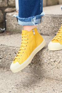 August Leather Sneaker Hightop - Tetris