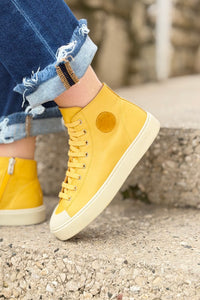 August Leather Sneaker Hightop - Tetris