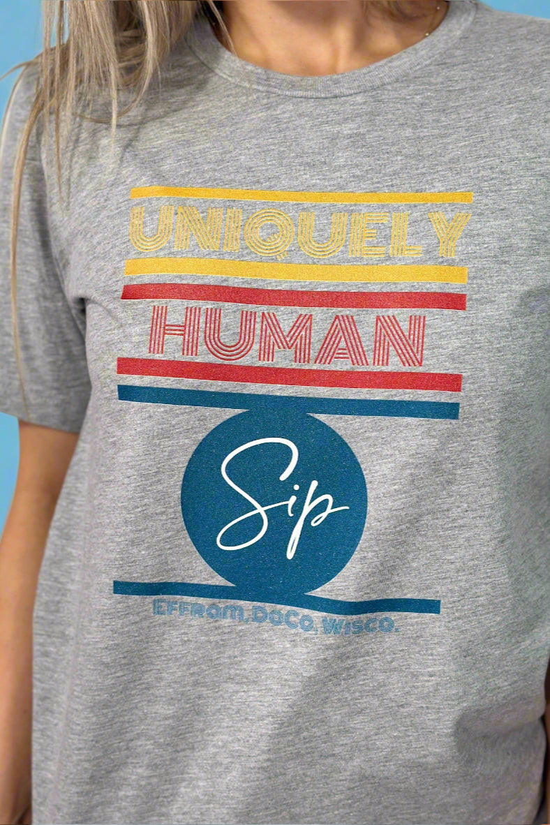 'Uniquely Human' Grey Sip T-Shirt