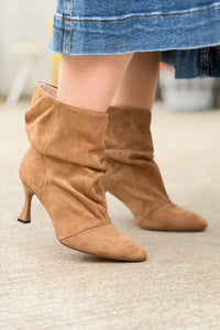 Gina Slouch Heel Bootie - Latte
