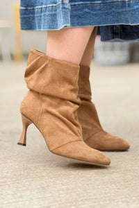 Gina Slouch Heel Bootie - Latte