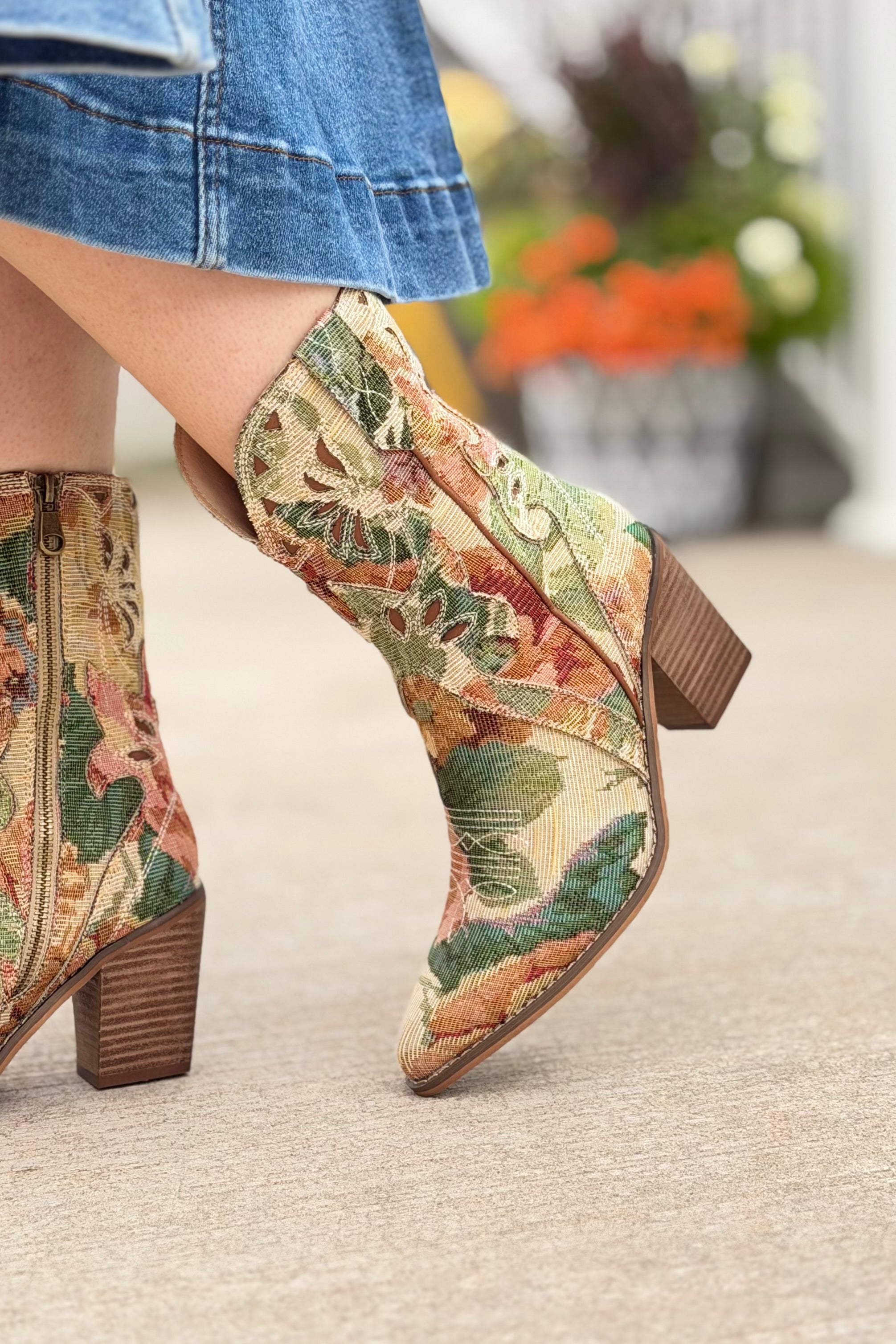 Sorrel Tapestry Western Bootie - Floral