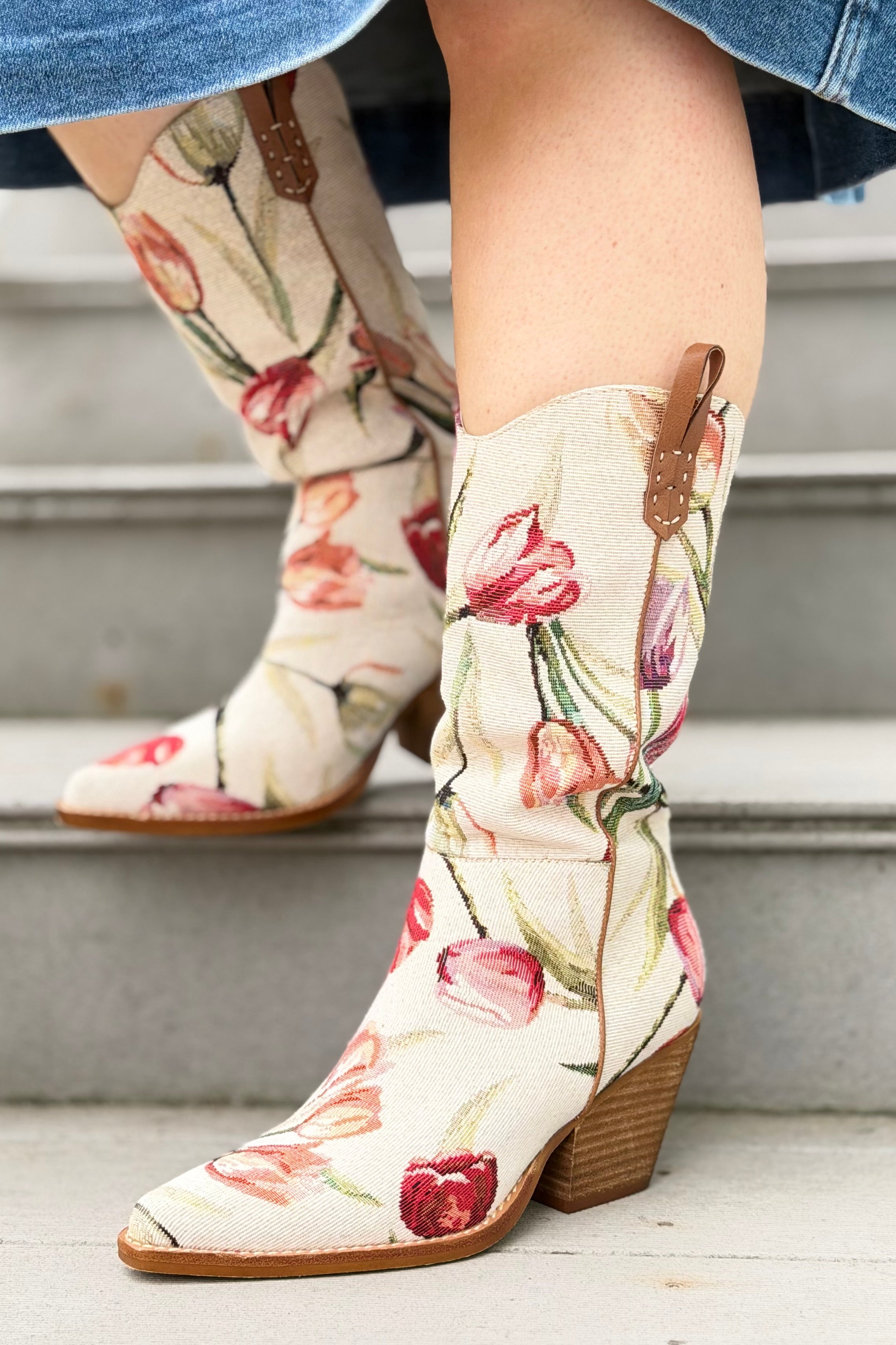 Tesha Tulip Floral Cowboy Boot