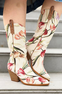Tesha Tulip Floral Cowboy Boot