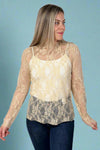 Sheer Lace Top - Cream