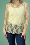 Sheer Lace Top - Lemon
