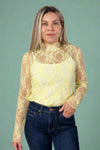 Sheer Lace Top - Lemon