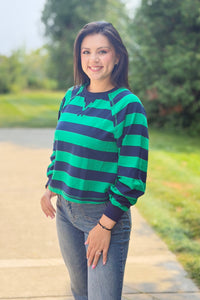 Casual Stripe Top - Navy
