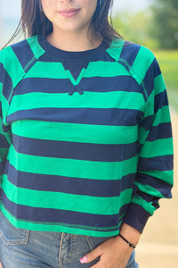 Casual Stripe Top - Navy