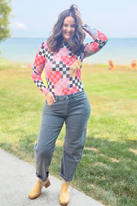 Barrel Leg Color Denim Pants - Black