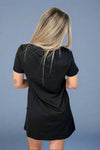 Solid Square Neck Pocket Dress - Black