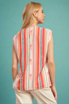 Aztec Printed Blouse With Embroidery - Orange