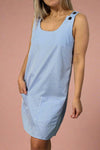 Striped Button Dress - Light Blue