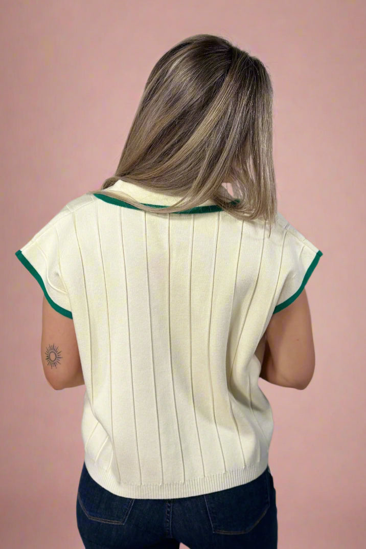 Collared Sweater Vest - Off White