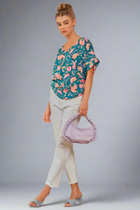 Casual Print Top - Teal