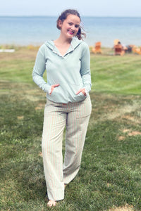 Henley Hoodie - Sea Breeze Lace