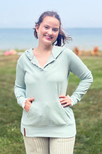 Henley Hoodie - Sea Breeze Lace