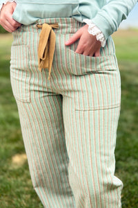 Striped Wide Leg Drawstring Pants