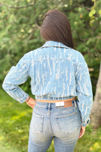 Moto Denim Jacquard Utility Jacket
