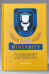 The cover of Loo Niversity: Leave the Can Feeling Lighter and Brighter With These 50 Easily Digestible Lessons by Nathan Joyce.