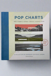 The cover of Pop Charts: 100 Iconic Song Lyrics Visualized, a book with a collection of diagrams for music lover by Katrina McHugh.