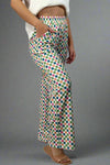 Retro Checkered Print Pants - Multi