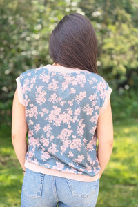 Floral Printed Jacquard Knit Top