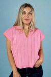Collared Sweater Vest - Punch