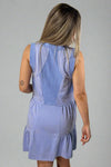 Mineral Washed Zipper Front Dress - Orchid Blue