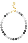 Multicolor Glass Bead Collar Necklace - Black
